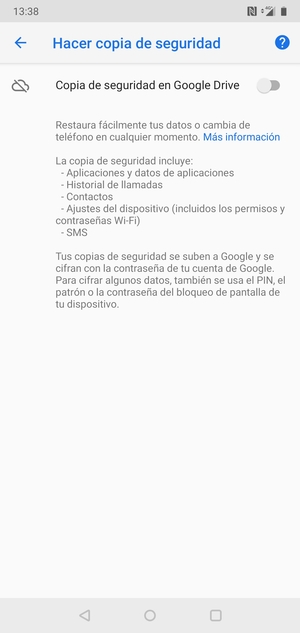 Active Copia de seguridad en Google Drive