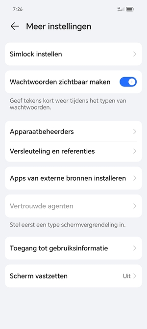 Selecteer Simlock instellen