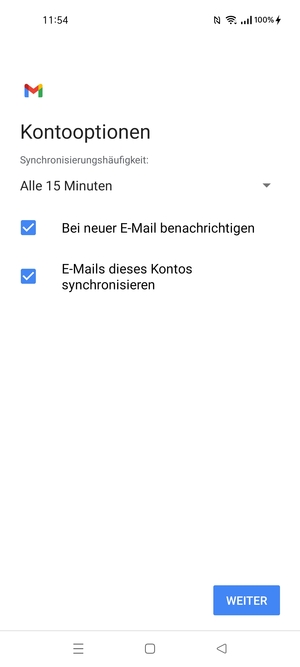Wählen Sie WEITER