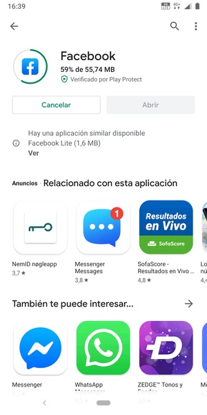 Espere a que el proceso de instalación finalice