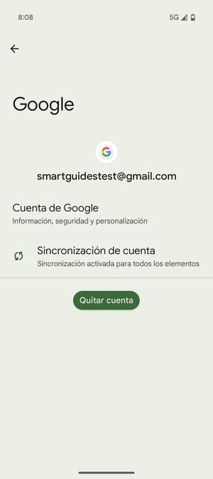 Seleccione Sincronización de cuenta