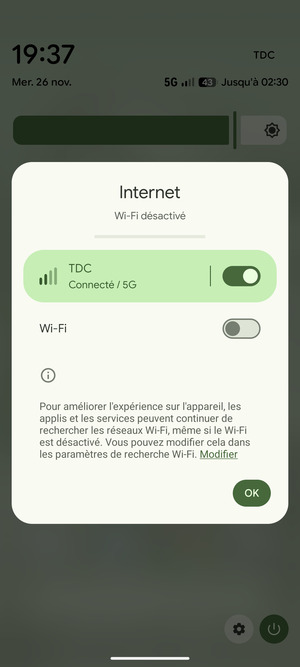 Sélectionnez OK