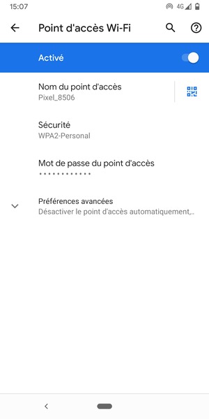 Votre téléphone est maintenant configuré pour être utilisé comme modem