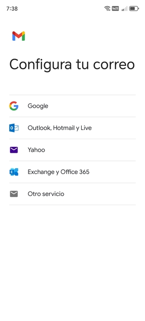 Seleccione Outlook, Hotmail y Live