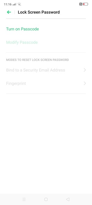 Select Turn On Passcode