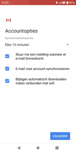 Selecteer VOLGENDE