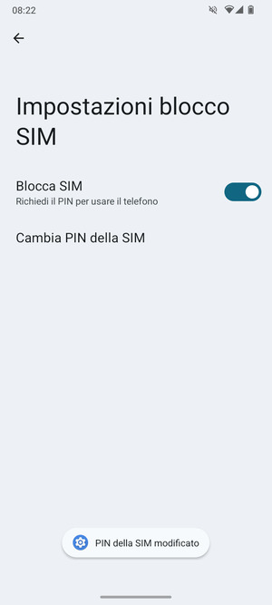 Il tuo PIN della SIM è stato modificato