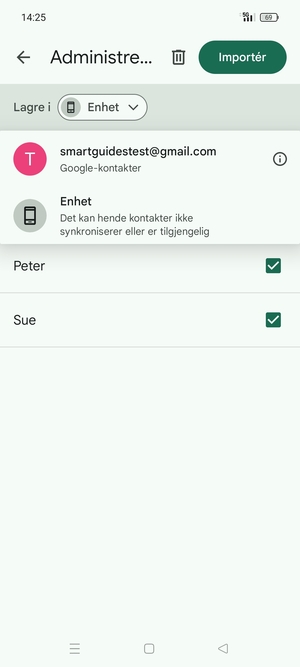 Velg din Google-konto