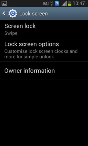 Select Screen lock