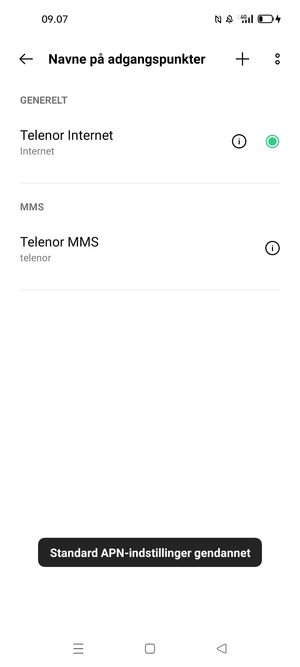 Vælg Ny APN