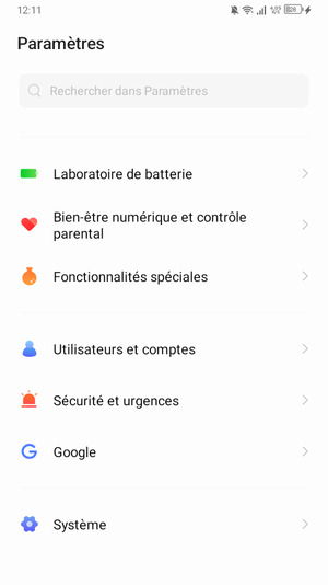Faites défiler et sélectionnez Système