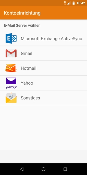 Wählen Sie Microsoft Exchange ActiveSync