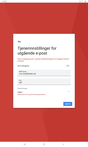 Velg NESTE