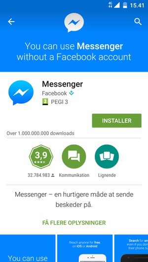 Vælg INSTALLER