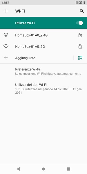 Seleziona la rete wireless a cui desideri connetterti