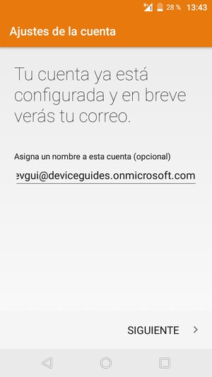 Déle a su cuenta un nombre y seleccione SIGUIENTI