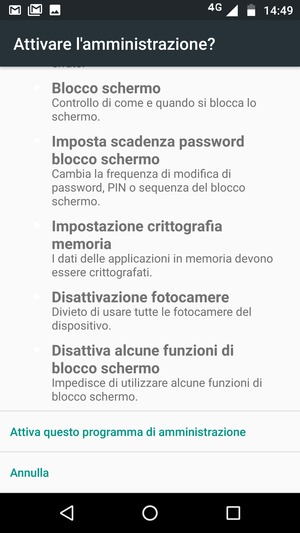 Scorri verso il basso e seleziona Attiva questo programma di amministrazione