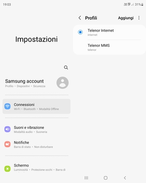 Seleziona il tasto Menu