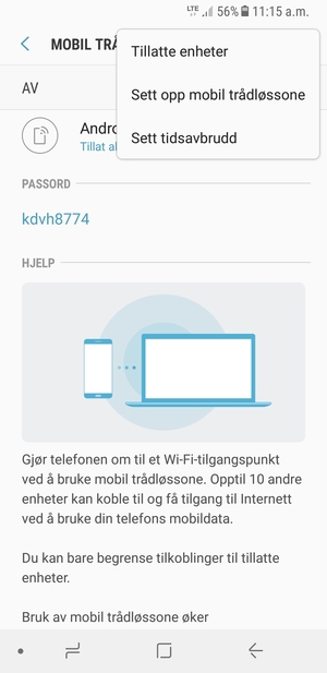 Velg Sett opp mobil trådløssone