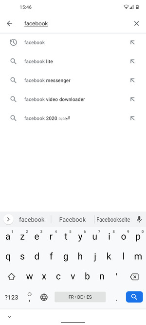 Saisissez le nom de l'appli et sélectionnez Rechercher