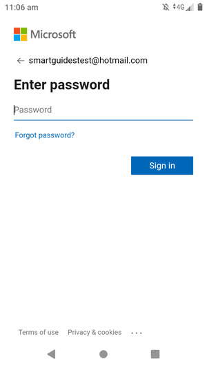 Enter your password and select Sign in
