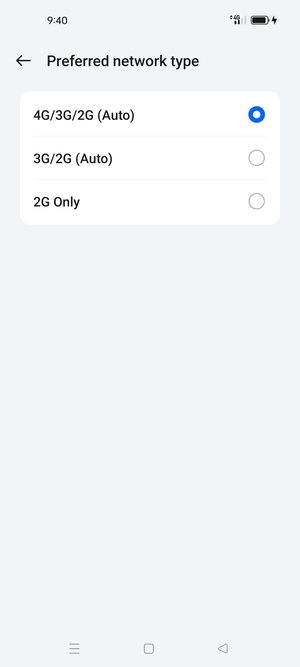 Select your preferred option
