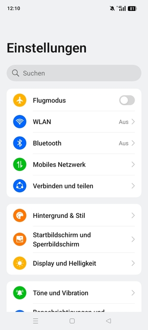Wählen Sie Mobiles Netzwerk