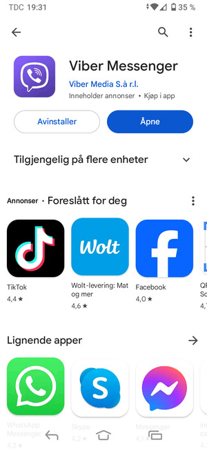 Velg Åpne