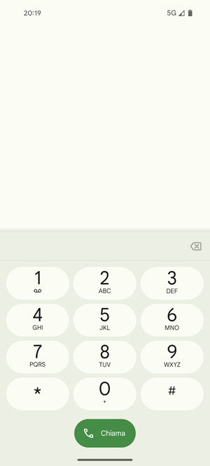 Premi e tieni premuto il numero 1