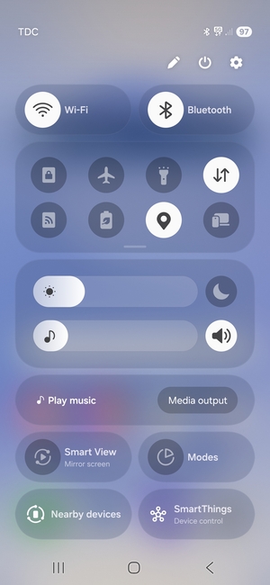 Slide down the top menu again