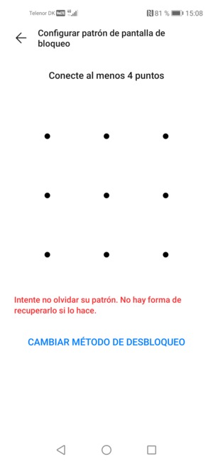 Dibuje un patrón de desbloqueo