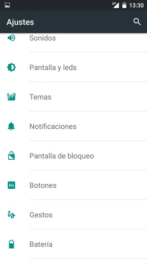 Desplácese y seleccione Batería