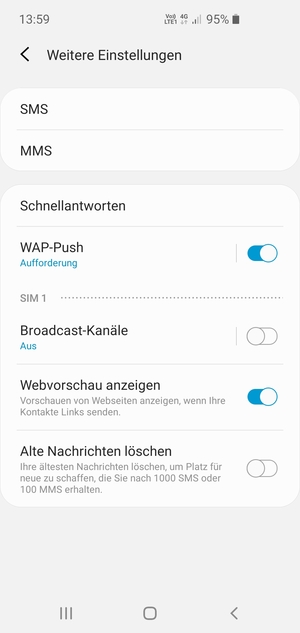 Wählen Sie SMS