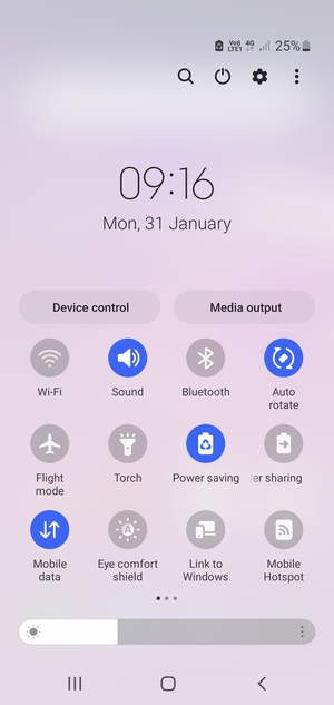 Turn on Power saving