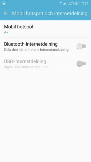 Välj Mobil hotspot