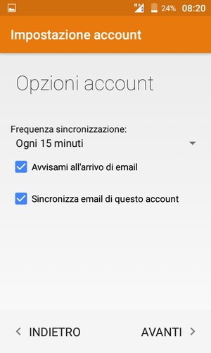 Seleziona AVANTI