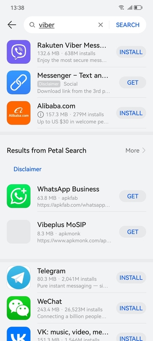 Select the app