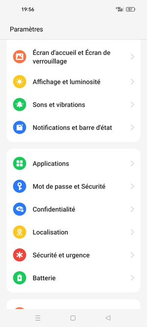 Faites défiler et sélectionnez Mot de passe et Sécurité