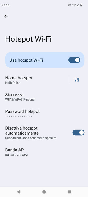 Il telefono è ora pronto per essere usato come modem
