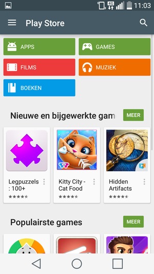 Selecteer de zoekknop