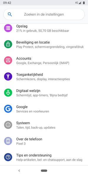Scroll naar en selecteer Systeem