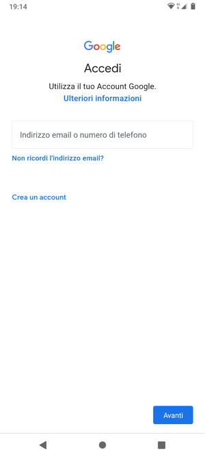 Inserisci il tuo indirizzo Gmail e seleziona Avanti