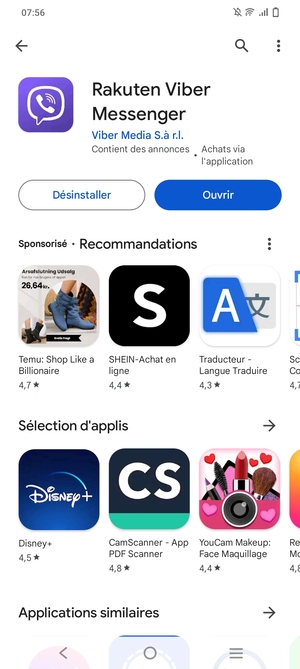 Sélectionnez Ouvrir