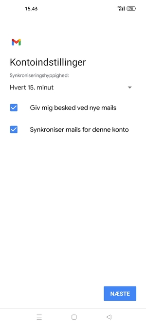 Vælg NÆSTE