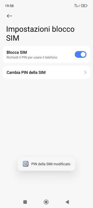 Il tuo  PIN della SIM è stato modificato