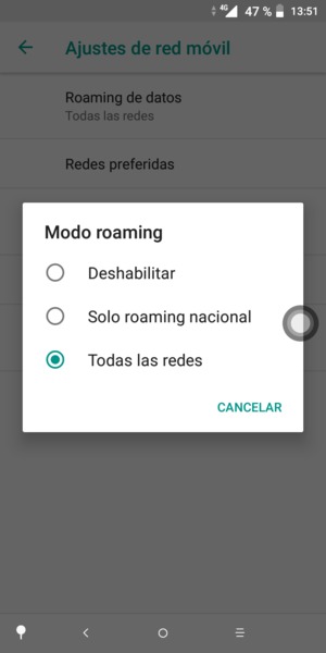 Seleccione la opción deseada