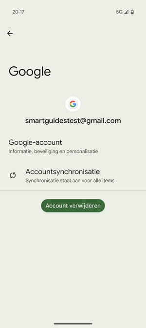 Selecteer Accountsynchronisatie