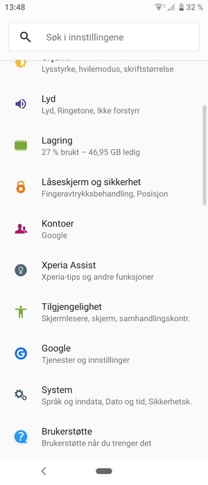Bla til og velg System