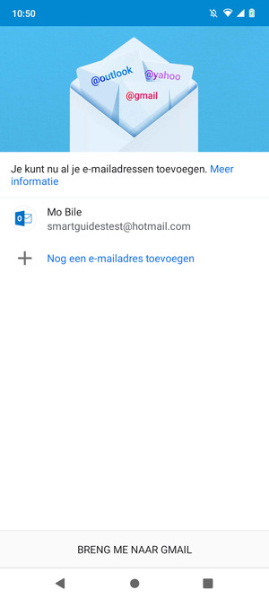 Selecteer BRENG ME NAAR GMAIL