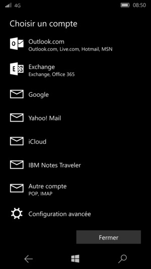 Sélectionnez Configuration avancée
